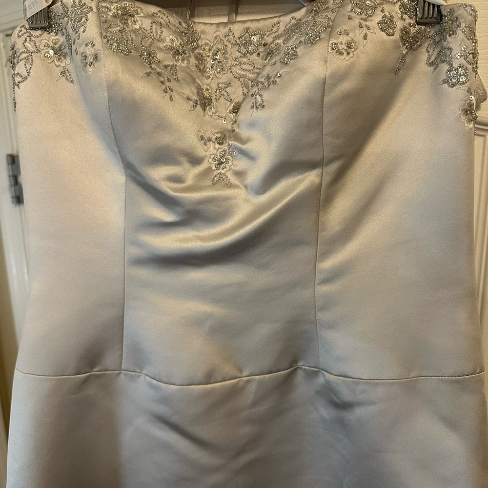 Bill Levkoff Platinum silver bridesmaid